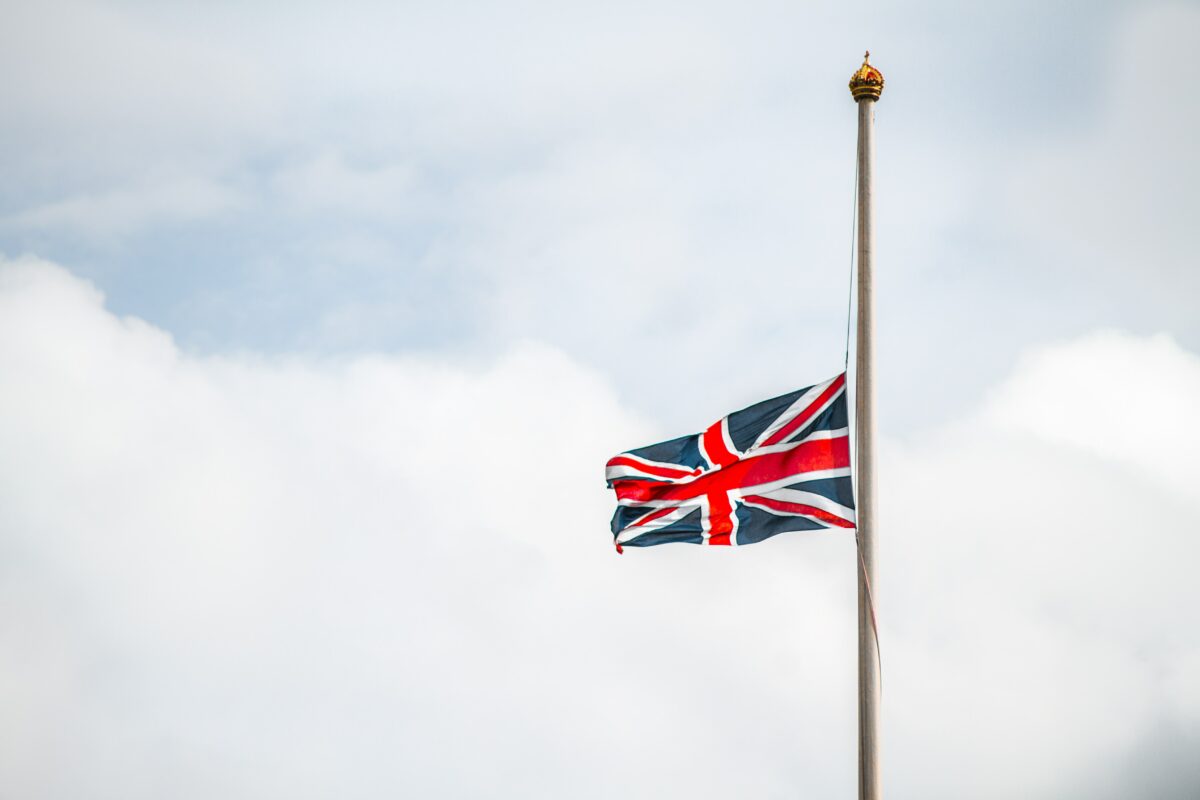 Union Jack at half mast